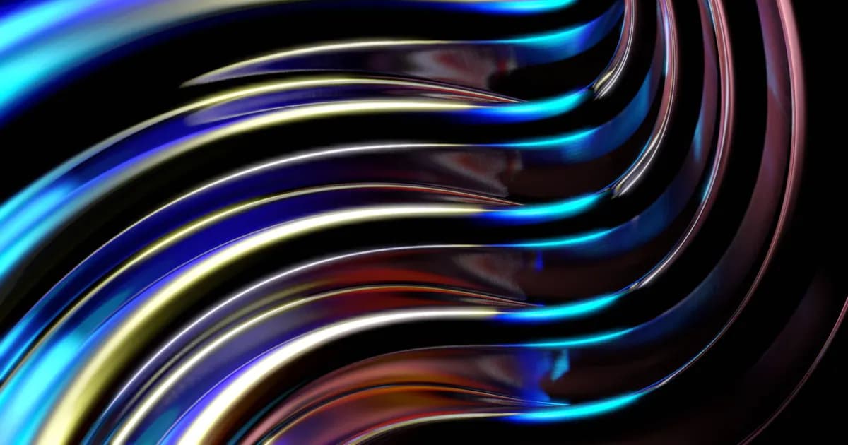 A vibrant and futuristic abstract wave pattern with dynamic colors and sleek lines